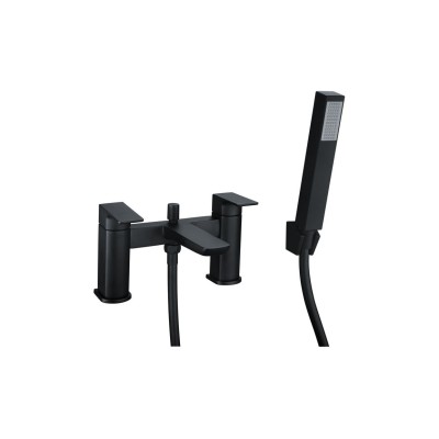 Azurite Bath/Shower Mixer - Matt Black | Bathroom Taps | Bat