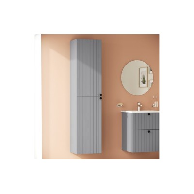 VitrA Root Groove 40cm 2 Door Tall Unit (LH Hinge) - Matt Gr 2