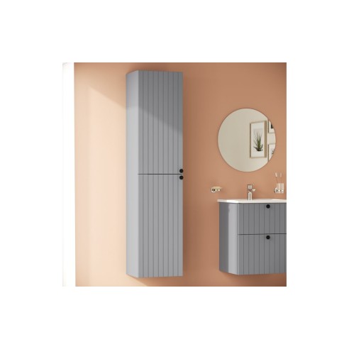 VitrA Root Groove 40cm 2 Door Tall Unit (LH Hinge) - Matt Gr