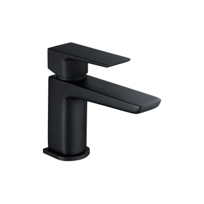 Azurite Cloakroom Basin Mixer & Waste - Matt Black | Bathroo
