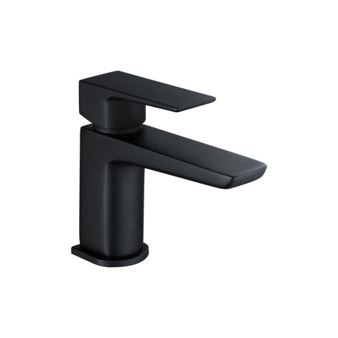 Azurite Cloakroom Basin Mixer & Waste - Matt Black | Bathroo