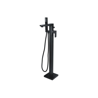 Azurite Floor Standing Bath/Shower Mixer - Matt Black | Bath