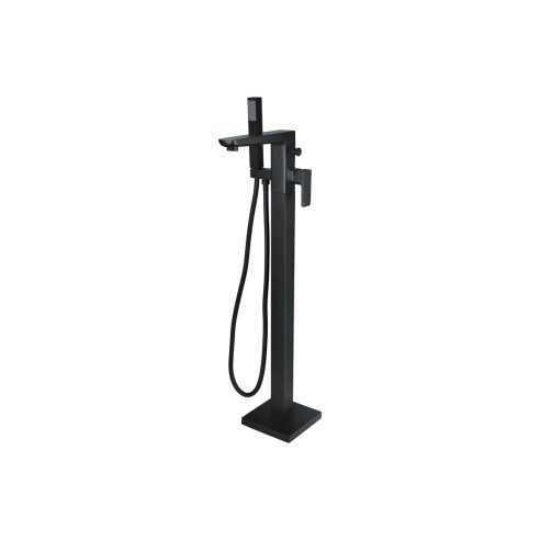 Azurite Floor Standing Bath/Shower Mixer - Matt Black | Bath