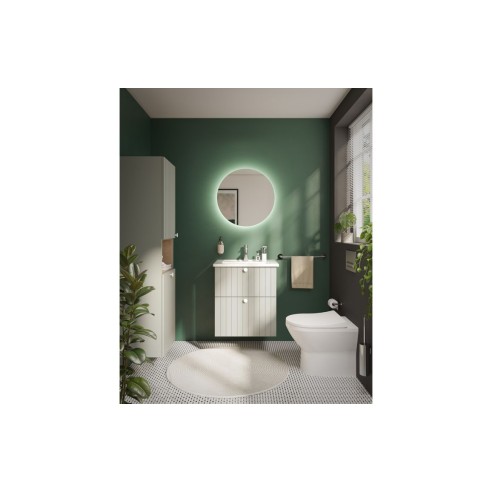 VitrA Root Groove 40cm 2 Door Semi-Tall Unit w/Laundry Baske