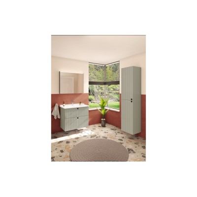 VitrA Root Groove 40cm 2 Door Tall Unit (LH Hinge) - Matt Re 2