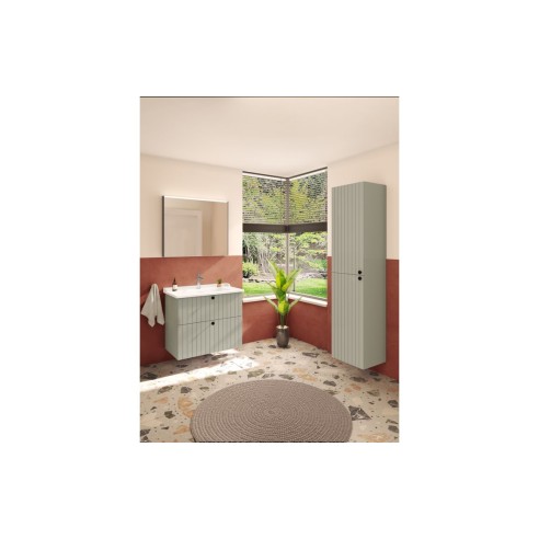 VitrA Root Groove 40cm 2 Door Tall Unit (LH Hinge) - Matt Re