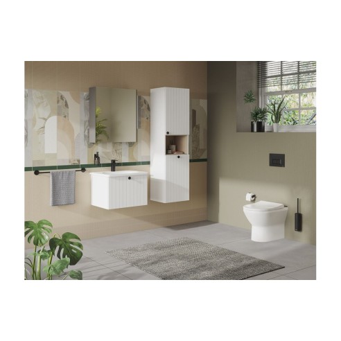 VitrA Root Groove 40cm 2 Door Semi-Tall Unit w/Laundry Baske