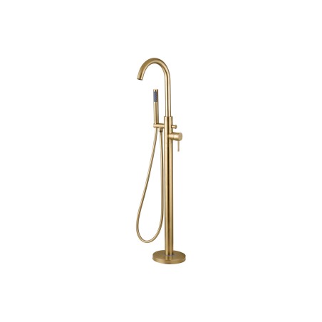 Opal Floor Standing Bath/Shower Mixer - Brushed Brass | Bath