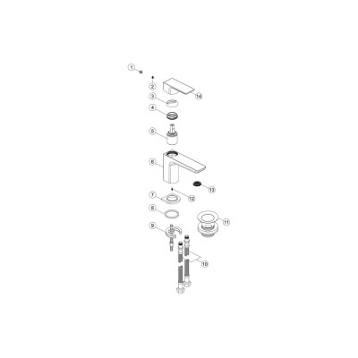 Azurite Cloakroom Basin Mixer & Waste - Brushed Brass | Bath 2