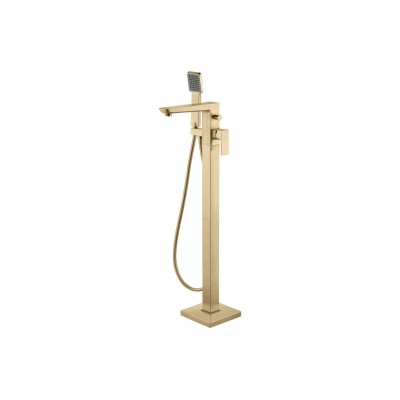 Azurite Floor Standing Bath/Shower Mixer - Brushed Brass | B