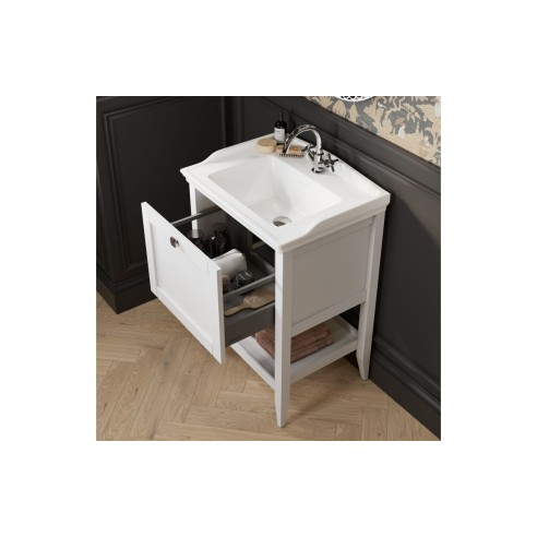 Diaz 470mm Floor Standing 1 Door Midi Boy Unit - Matt White