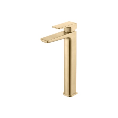 Azurite Tall Basin Mixer - Brushed Brass | Bathroom Taps | B