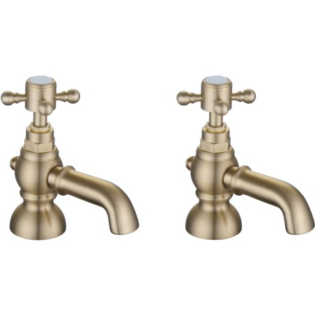 Lucite Bath Pillar Taps - Brushed Brass | Bathroom Taps | Ba