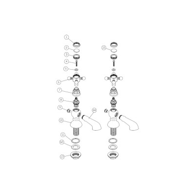 Lucite Bath Pillar Taps - Brushed Brass | Bathroom Taps | Ba 2