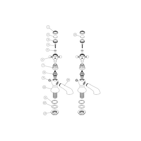 Lucite Bath Pillar Taps - Brushed Brass | Bathroom Taps | Ba