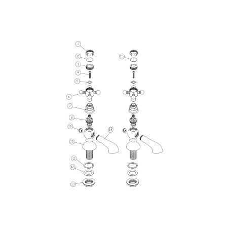 Lucite Bath Pillar Taps - Brushed Brass | Bathroom Taps | Ba