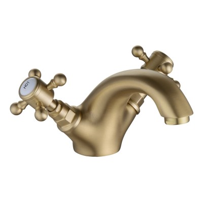 Lucite Basin Mixer & Pop Up Waste - Brushed Brass | Bathroom