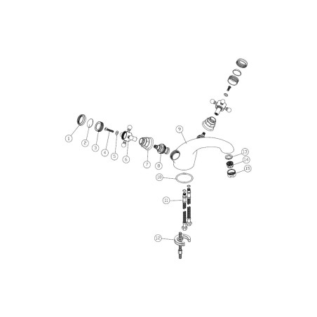 Lucite Basin Mixer & Pop Up Waste - Brushed Brass | Bathroom