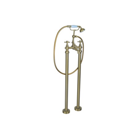 Lucite Floor Standing Bath/Shower Mixer & Shower Kit - Brush
