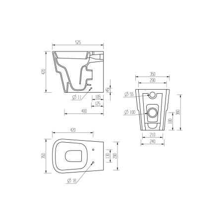 Avilla Back To Wall WC & Soft Close Seat | Toilet Seats | Ba