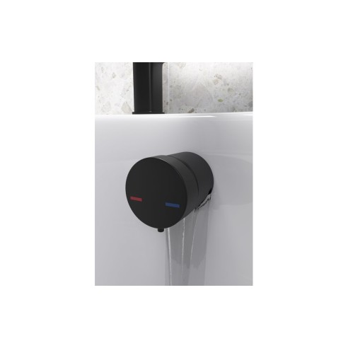 Bath Overflow Filler w/Integrated Valve - Black | Bathroom T