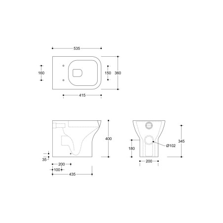 Carvina Rimless Back To Wall WC & Slim Soft Close Seat | Toi