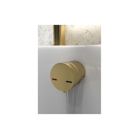 Bath Overflow Filler w/Integrated Valve - Brushed Brass | Ba