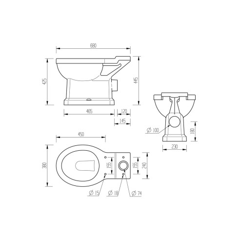 Santiago Close Coupled WC & Soft Close Seat | Toilet Seats |