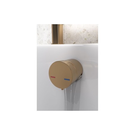 Bath Overflow Filler w/Integrated Valve - Brushed Bronze | B