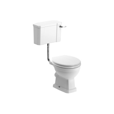 Santiago Low Level WC & Satin White Wood Effect Seat | Toile