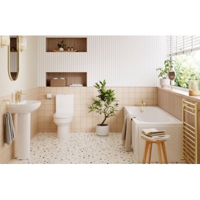 Logrono Rimless Close Coupled Open Back WC & Soft Close Seat 2