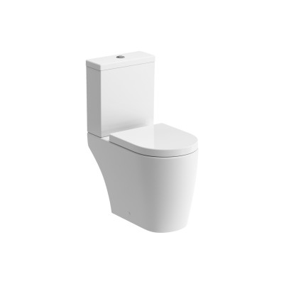 Cadiz Rimless Close Coupled Open Back WC & Soft Close Seat |