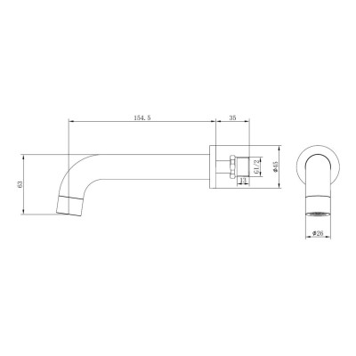 Opal 155mm Wall Mounted Basin Mixer - Chrome | Bathroom Taps 2