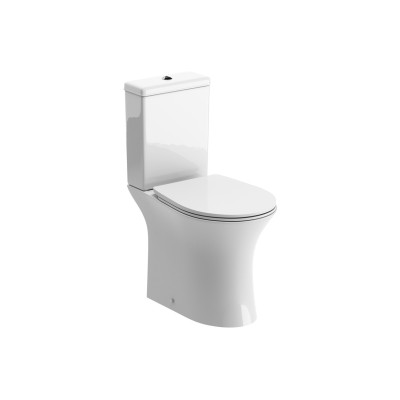 Seville Rimless Close Coupled Open Back WC & Soft Close Seat