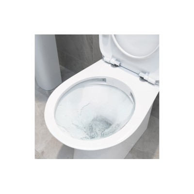 Seville Rimless Close Coupled Open Back WC & Soft Close Seat 2