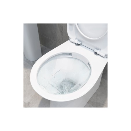 Seville Rimless Close Coupled Open Back WC & Soft Close Seat