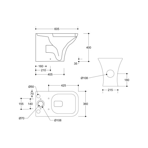 Carvina Short Projection Close Coupled Fully Shrouded WC & S