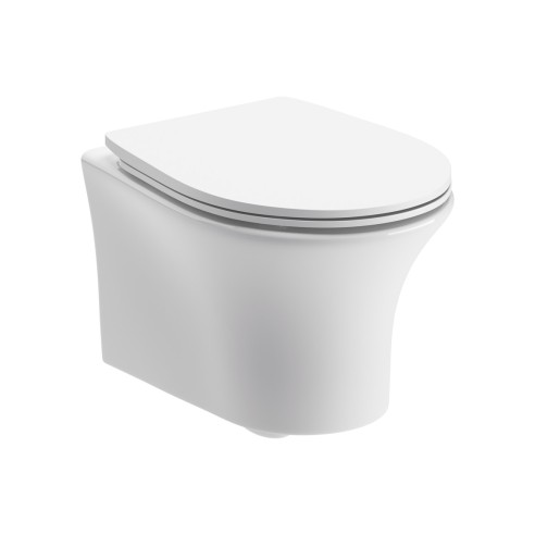 Seville Rimless Wall Hung WC & Soft Close Seat | Toilet Seat