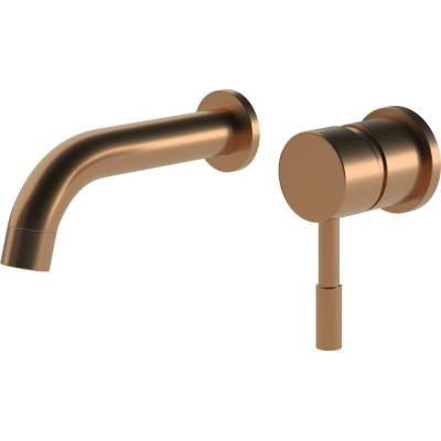 Opal 155mm Wall Mounted Basin Mixer - Brushed Bronze | Bathr