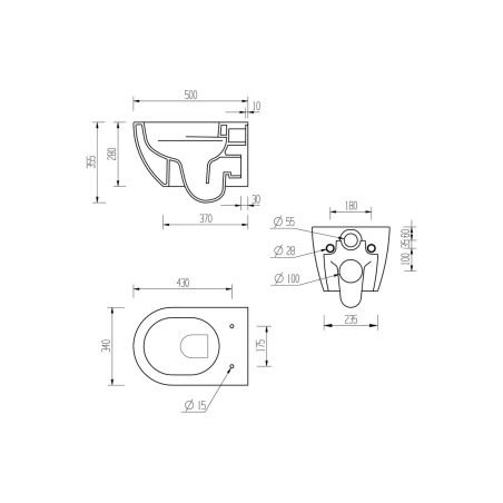 Lleida Rimless Wall Hung WC & Soft Close Seat | Toilet Seats