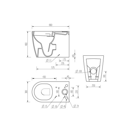 Cadiz Rimless Close Coupled Fully Shrouded Comfort Height WC