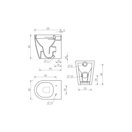 Cadiz Rimless Back To Wall Comfort Height WC & Soft Close Se