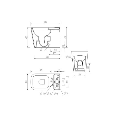 Toledo Rimless Close Coupled Fully Shrouded Short Projection