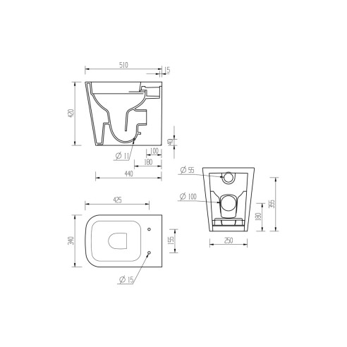 Toledo Rimless Back To Wall Short Projection WC & Soft Close