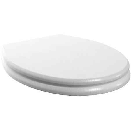 Santiago Soft Close Toilet Seat - Satin White Wood Effect |