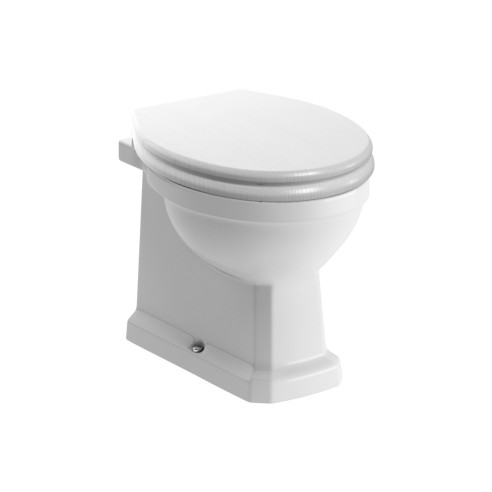 Santiago Back To Wall WC & Satin White Wood Effect Seat w/Br