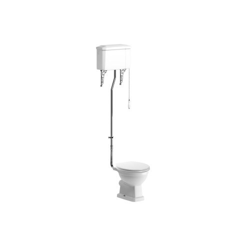 Santiago High Level WC & Satin White Wood Effect Seat w/Br.B