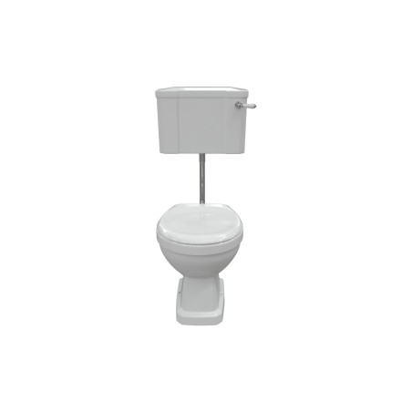 Santiago Low Level WC & Satin White Wood Effect Seat w/Br.Br