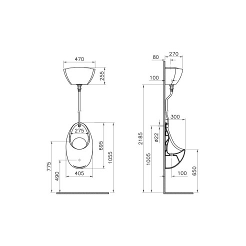 VitrA Urinal w/Concealed Trap - White | Urinals | BathroomKi