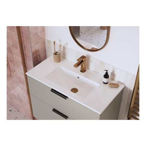 Azurite Cloakroom Basin Mixer & Waste - Brushed Bronze | Bat